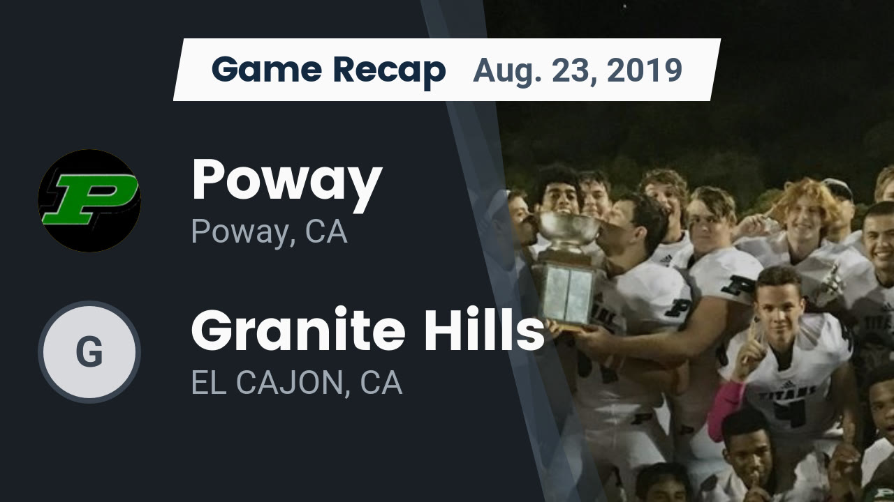 Poway Hs Football Video Recap Poway Vs Granite Hills 2019 Maxpreps
